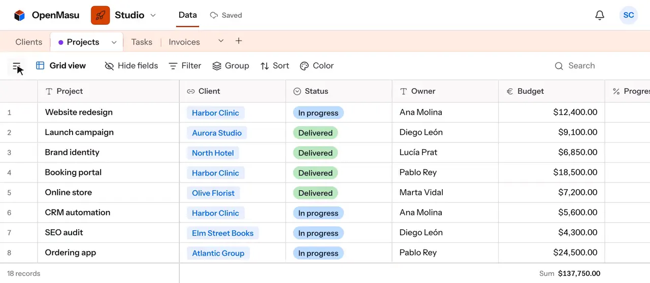 Searching a table in OpenMasu